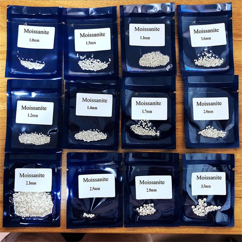 gepas Tiny Moissanite Stone 0.8-3.5mm White D Color Round Brilliant VVS1 Small Size Loose Moissanite Gemstone for Custom Diamond Jewely - Image 2